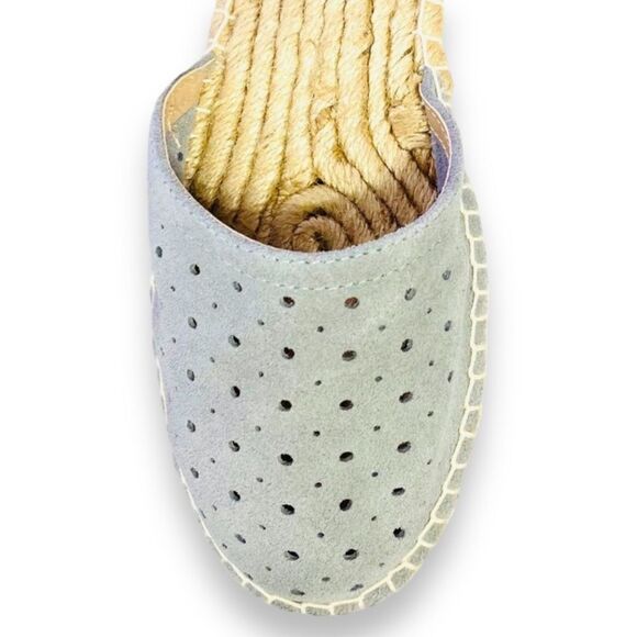 Blue Leather Suede Espadrille Lace Up Ankle Loafer Sandals by Steve Madden NEW - Picture 4 of 4